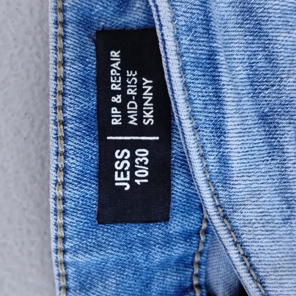 Buffalo David Bitton Jess Rip & Repair Mid-Rise Skinny Embroidered Rainbow Pockt - Picture 7 of 15